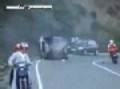 Car Peugeot 206 skid and crash and almost kill moto riders.avi