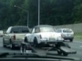 MG racing car on the highway